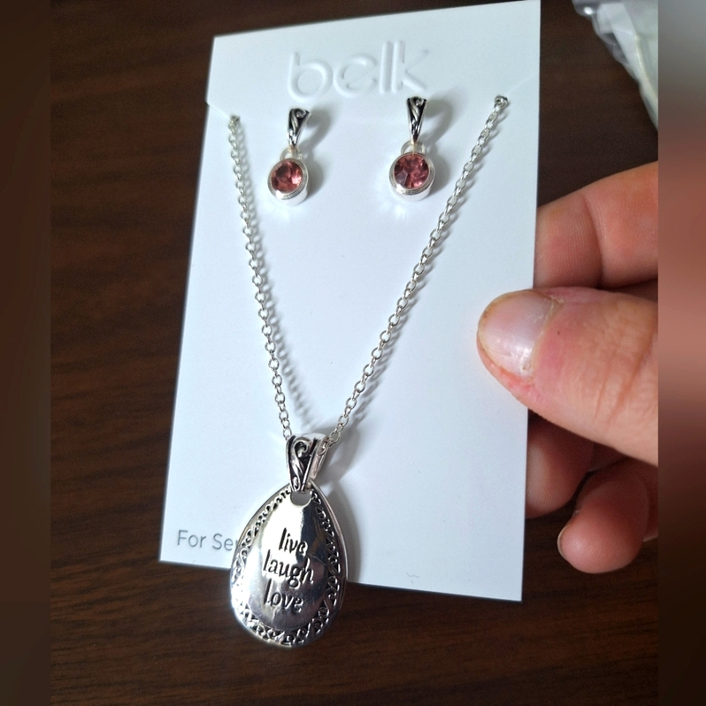 Live Laugh Love jewelry set BELK hypoallergenic